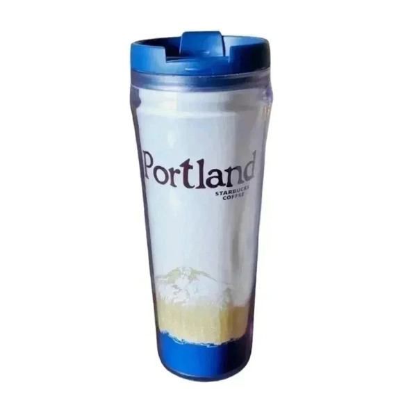 Vintage Starbucks Portland Tumbler | Mount Hood + Skyline | 12oz - Picture 1 of 8